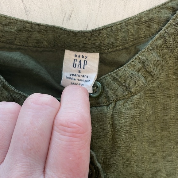 GAP Girls Olive Green Dress size 5 - Picture 2 of 4